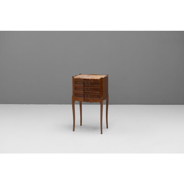 1930s Vintage Bedside Tables with Marble Top, 1930s, Set of 2 For Sale - Image 5 of 10