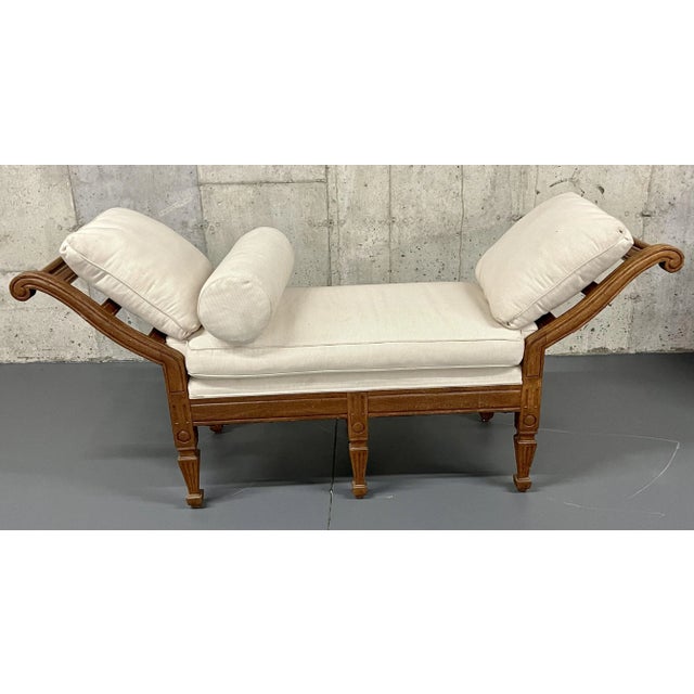 Pair of Mid Century Window Benches, Daybeds, Custom Upholstery, Pillows For Sale - Image 4 of 13