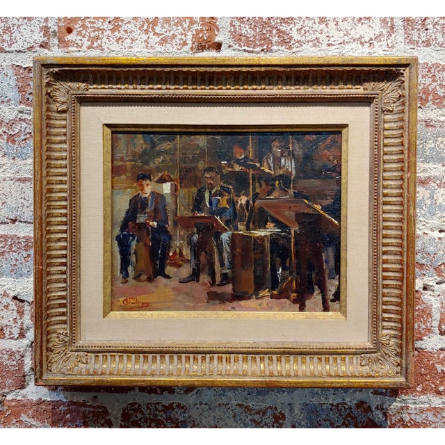 Philharmonic Orchestra - Expressionist Oil Painting -C1950s For Sale - Image 12 of 12