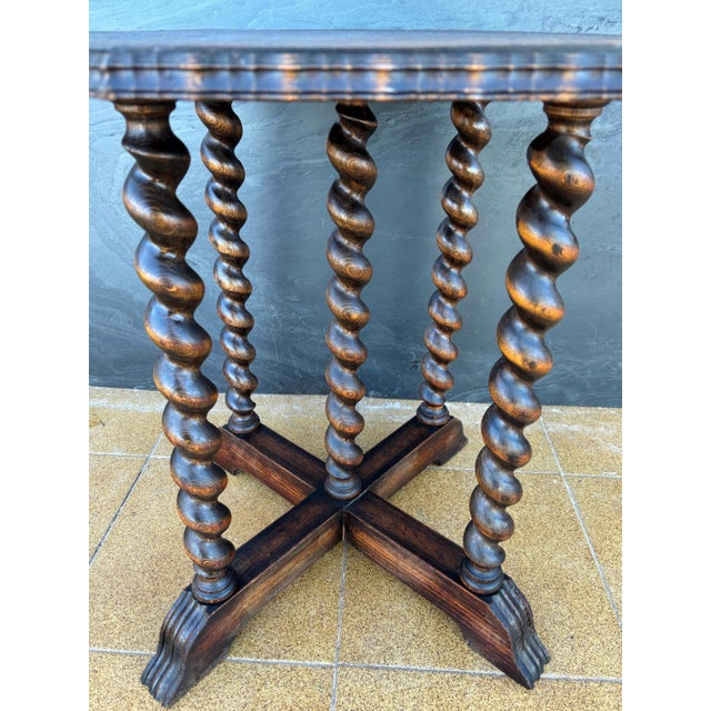 Barley Twist Octagonal Side Table, 20th Century For Sale - Image 13 of 13