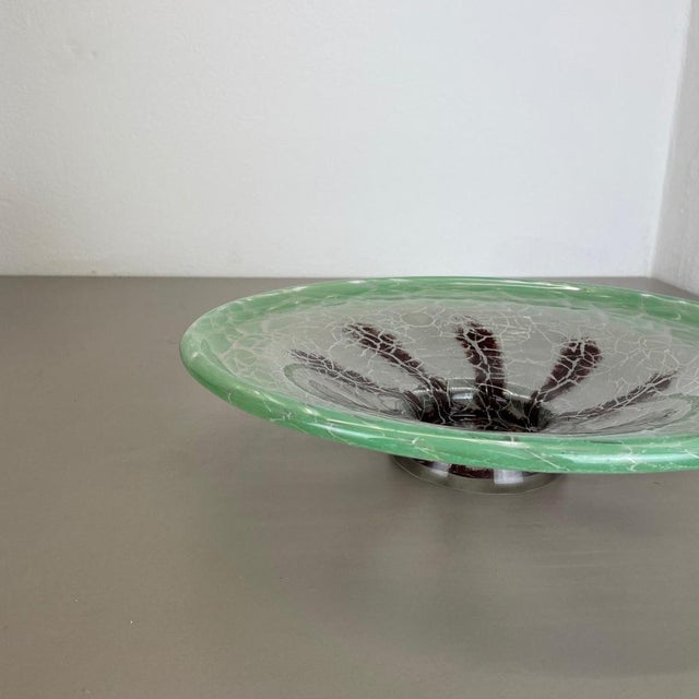 Large Art Deco Baushaus Glass Bowl attributed to Karl Wiedmann for WMF Ikora, 1930s For Sale - Image 10 of 18