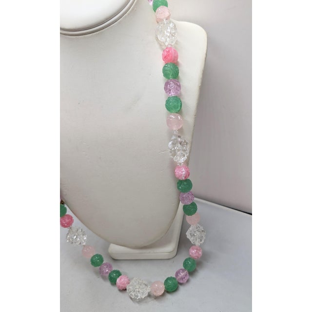 Metal Vintage 1960s Signed Cadoro Beaded Sautoir Necklace For Sale - Image 7 of 10