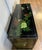 Vintage Chinese Asian Black Lacquer Cabinet Side Entry Table W Stone Onlay For Sale - Image 9 of 9