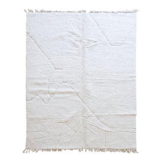 White Moroccan Wool Rug - 11.5 X 8.3 Ft For Sale