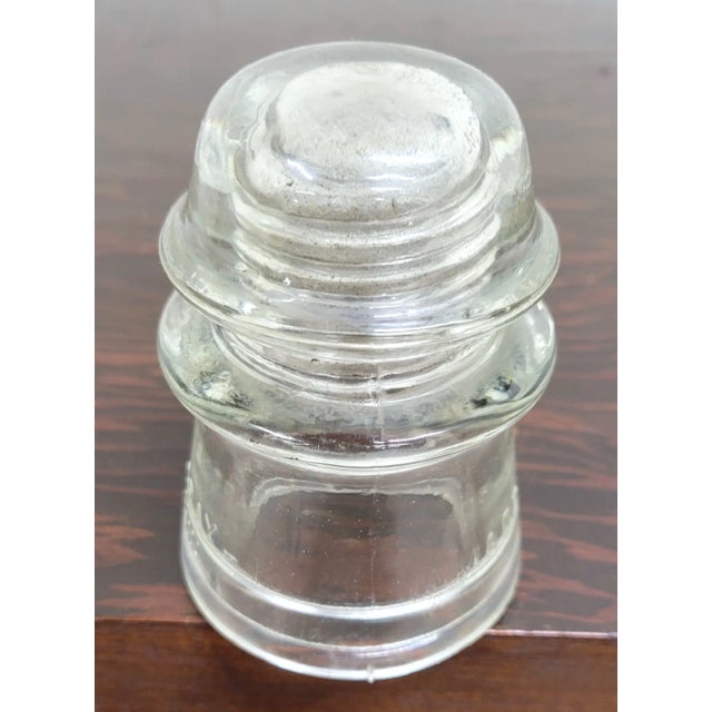Transparent Vintage Hemingray Clear Glass Insulator For Sale - Image 8 of 9