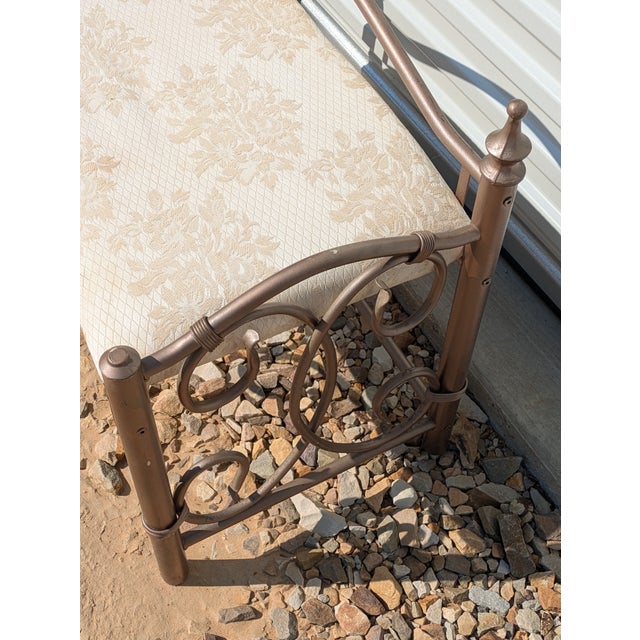 Mid 20th Century Decorative Bronze Vanity Seat With Cushion For Sale - Image 9 of 10