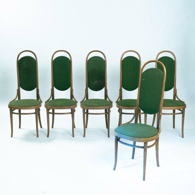 Brown Like Long John Highback Dining Chairs by Michael Thonet for Thonet, 1970s, Set of 6 For Sale - Image 8 of 18