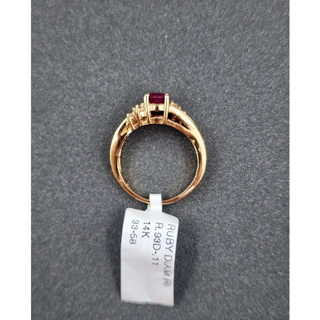 Late 20th Century 1.04 Ct Red Ruby & Diamond Ring Size 5.75 For Sale - Image 9 of 10