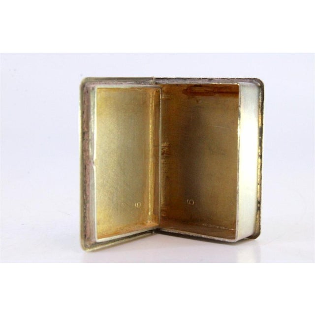 Silver Book Pill Box with Enamel Figure of Santa For Sale - Image 3 of 8