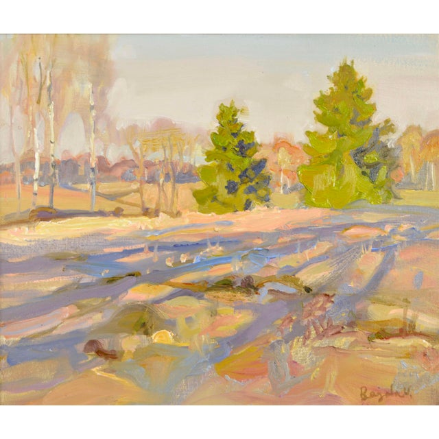 Early 21st Century Valery Bayda, Evening Sun, 2026, Oil on Canvas & Cardboard For Sale - Image 5 of 5