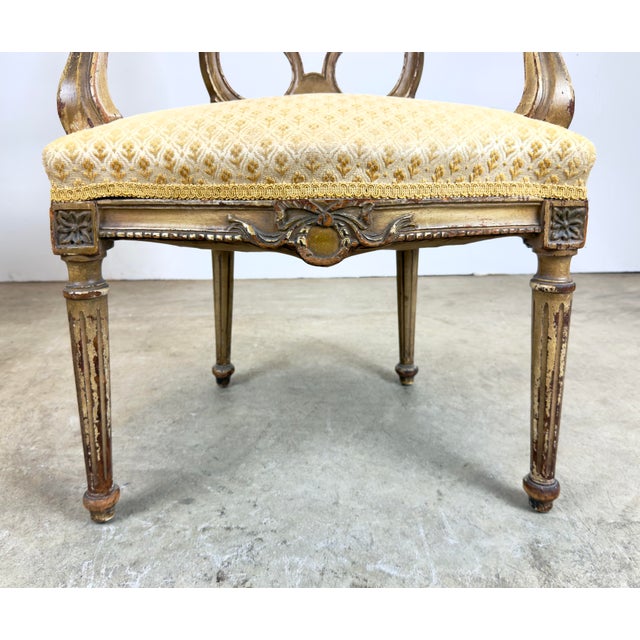 19th Century Louis XVI Directoire Style Painted Armchairs—a Pair For Sale - Image 9 of 12