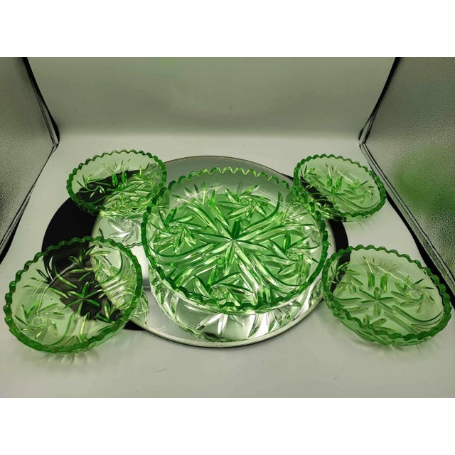 Glass Art Deco Salad Bowls from Niemen, 1930s, Set of 5 For Sale - Image 7 of 7