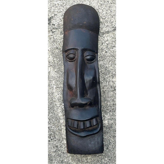 Vintage Hand Carved Tribal Mask For Sale - Image 11 of 12