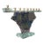 Late 20th Century Signed Uda Yehuda Parmat Studio Art Glass Menorah Iridescent Fused Dreidel For Sale