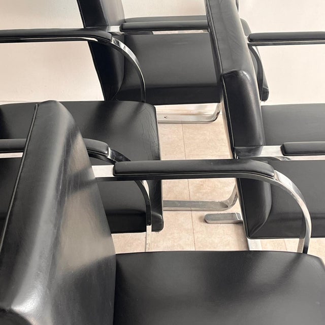 Brno Armchairs by Ludwig Mies van der Rohe for Knoll International, 1980s, Set of 4 For Sale - Image 4 of 14