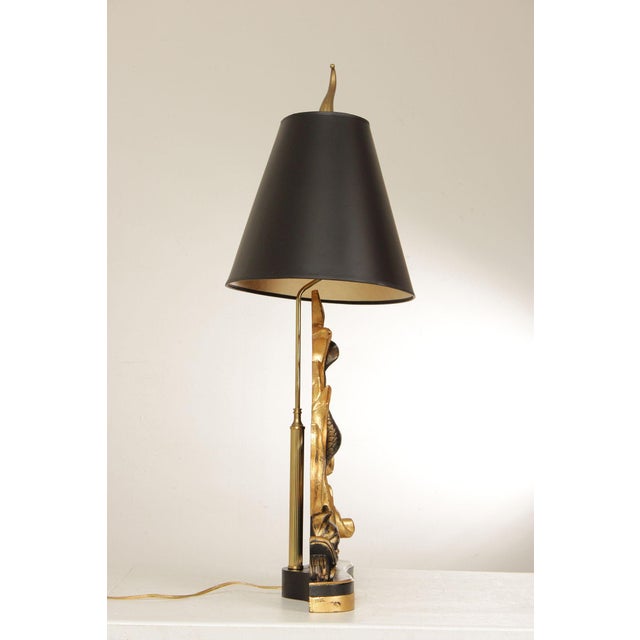 Chelsea House Gilt Carved Dolphin Table Lamp For Sale - Image 11 of 12