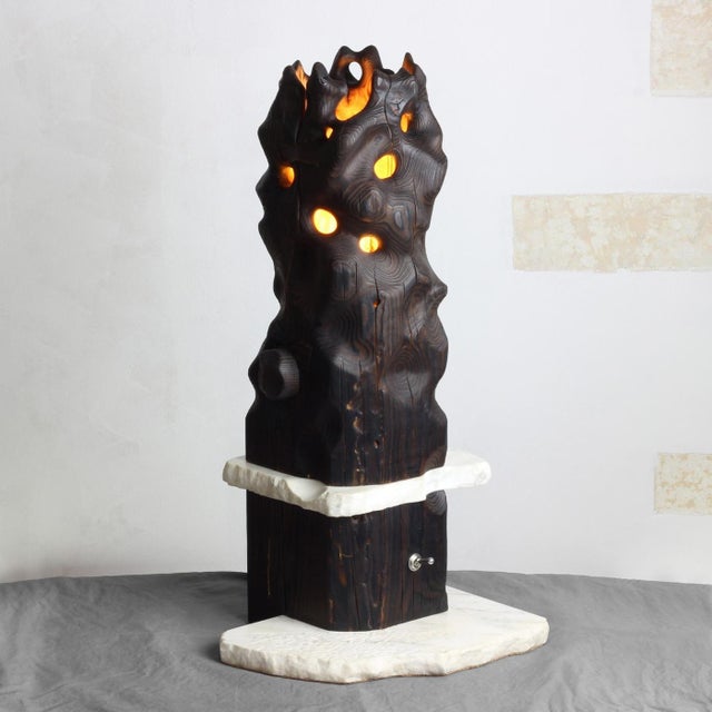 The Tundra Floor Lamp is a sculptural lighting object from the Melting Collection by Gabor Gobi, assembled from a...