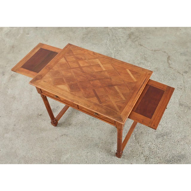 French Louis Philippe Style Parquetry Writing Table Desk For Sale - Image 3 of 13