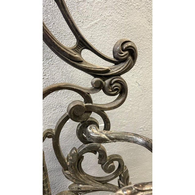 Antique Victorian Ornate Cast Iron Hall Stand with Marble Base, 19th Century For Sale - Image 10 of 18