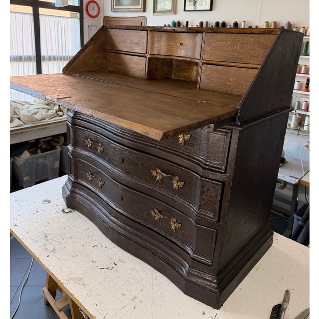 Antique Secretaire with 3 Drawers, 1760 For Sale - Image 16 of 16