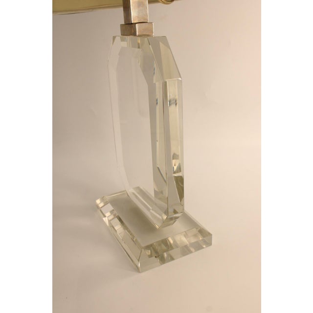 Glass Vintage Ralph Lauren Bevelled Edge Glass Table Lamp For Sale - Image 7 of 14