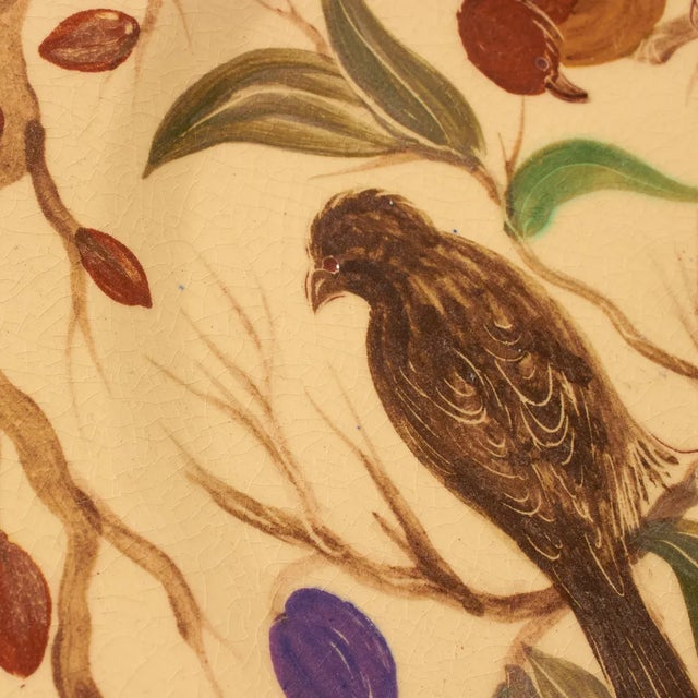 Beige Ceramic Traditional Hand Painted Plate by Diaz Costa, Catalan, 1960s For Sale - Image 8 of 10