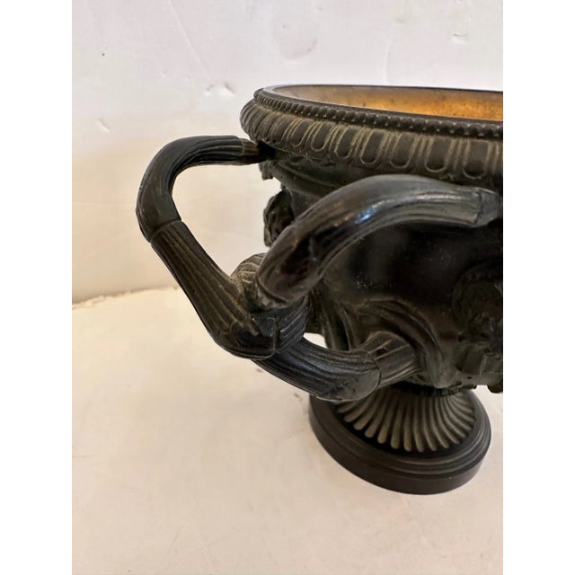 Grand Tour Grand Tour Italian Neoclassical Patinated Bronze Urn Warwick Vase For Sale - Image 3 of 7