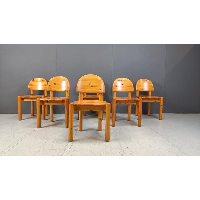 Vintage Pine Wood Dining Chairs, 1980s, Set of 6 For Sale - Image 9 of 11