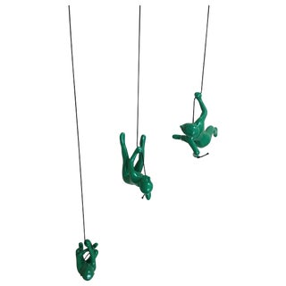 Green Climbing Men Wall Art - Set of 3 For Sale