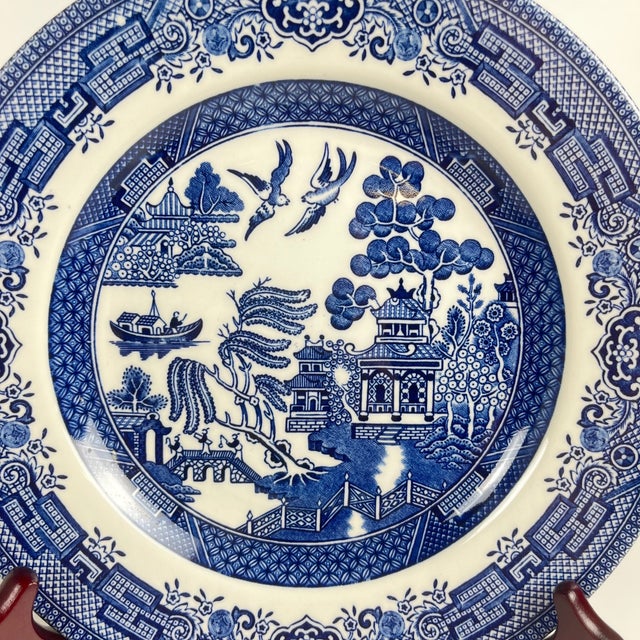 Vintage English Dessert Plates with Asian Pattern, 1970, Set of 10 For Sale - Image 6 of 8