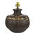 Brass Vintage Indian Metal Jug Converted to Table Lamp with Hand-Painted Script For Sale - Image 8 of 16