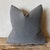 Stone Washed Linen Pillow -Khaki For Sale - Image 4 of 5