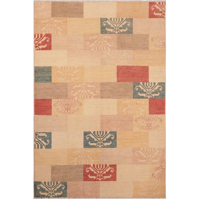 Modern Gabbeh Tan/Brown Wool Rug - 6'0'' X 8'8'' For Sale - Image 10 of 10