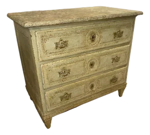 19th C. French Louis XVI Painted Commode