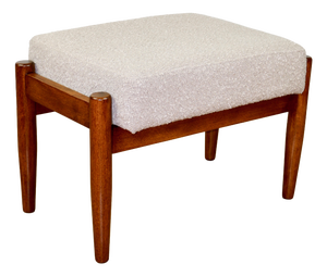 Stool with Beige Boucle Seat and Dark Legs by Edmund Homa, 1970s