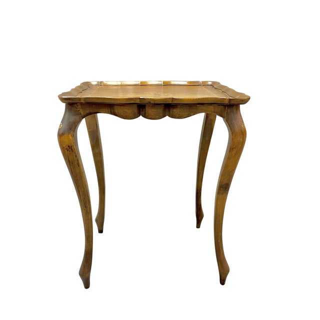 Mid 20th Century Vintage Franco Tacchi Florentine Italian Wood Set of 3 Nesting Tables For Sale - Image 5 of 17
