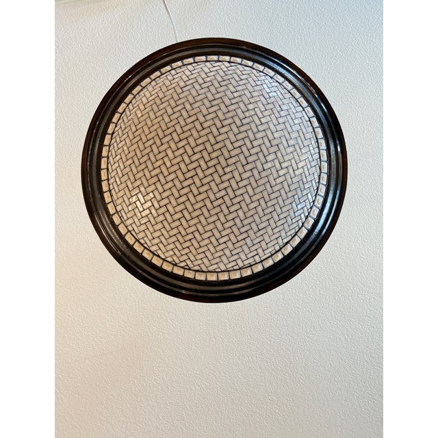 Bronze Hilliard Lamps Woven Dome Tiled Pendant For Sale - Image 8 of 12