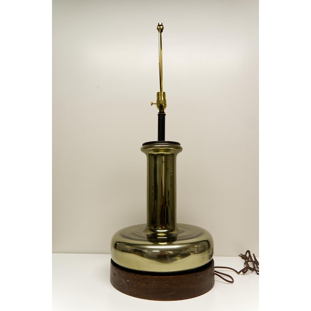 Late 20th Century Mercury Glass Table Lamp Wooden Base For Sale - Image 4 of 9