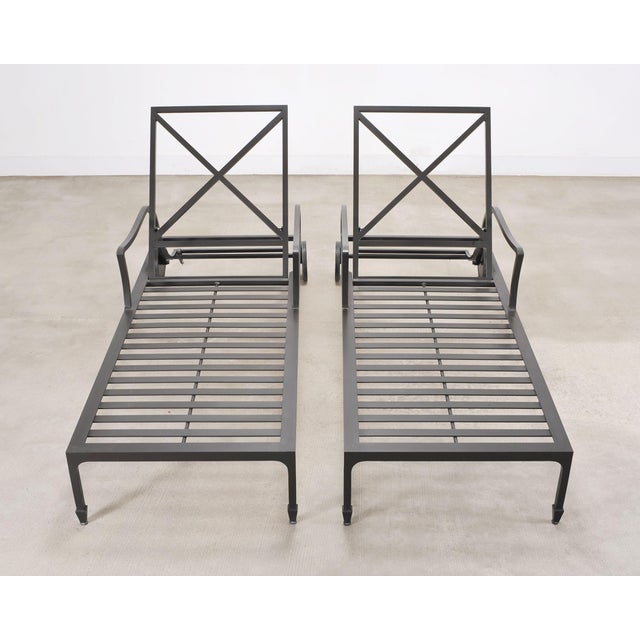 Metal Pair of McKinnon and Harris Beaufort Sun Chaise Lounges For Sale - Image 7 of 18