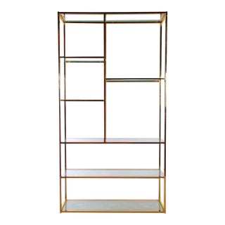 Milo Baughman Style Bronze Etagere Shelving Unit For Sale