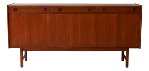 Scandinavian Sideboard with Hinged Doors, 1950s