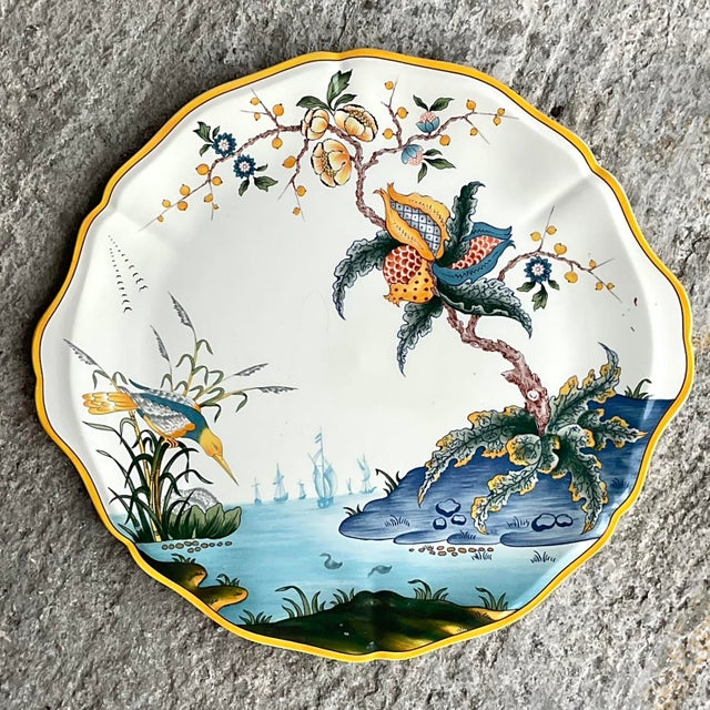 Vintage French Hand Painted Cake Plate For Sale In West Palm - Image 6 of 6