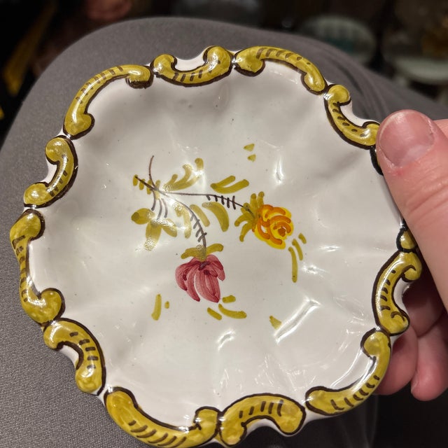 Ceramic Early 20th Century Italian Ceramic Trinket Dish Hand Painted For Sale - Image 7 of 11