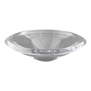 Orrefors Modern Crystal Centerpiece Bowl For Sale