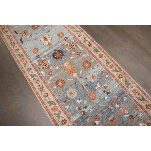 Blue Persian Malayer Runner rug no. j5235 For Sale In New York - Image 6 of 10