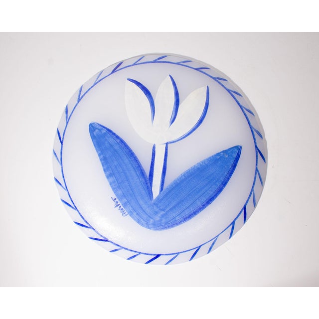 Contemporary Kosta Boda Blue Tulip Glass Plate by Ulrica Hydman Vallien For Sale - Image 3 of 4