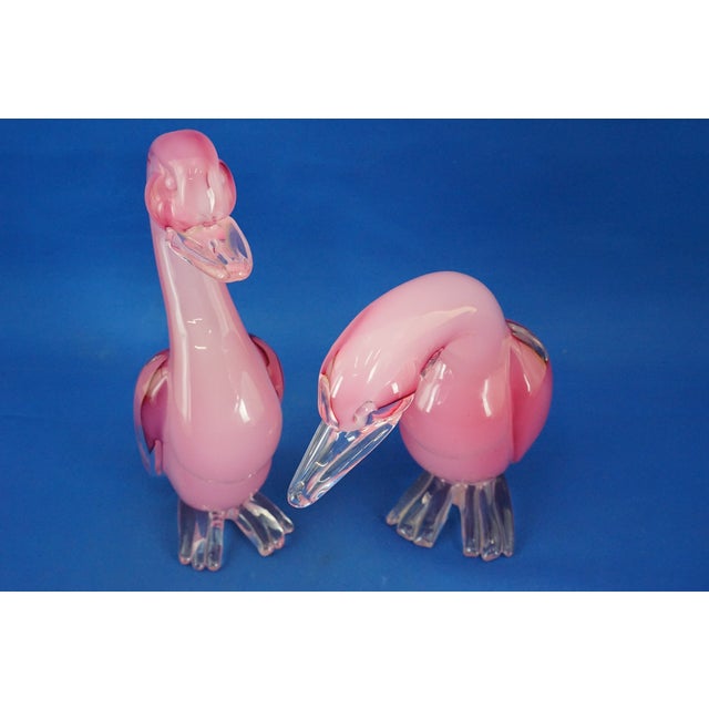 Pink Large 20th Century Ducks in Pink Sommerso Glass by Archimede Seguso, Murano, Italy, Set of 2 For Sale - Image 8 of 18