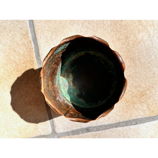 Metal Antique Art Nouveau Sculptural Wine Bottle Holder in Copper & Brass from Carl Deffner, Germany, 1900s For Sale - Image 7 of 13