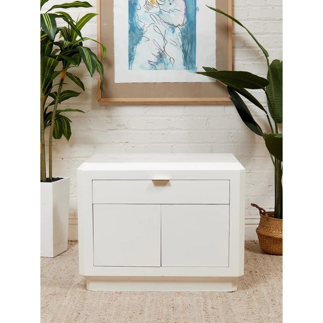 Modern Mid 20th Century White Post Modern End Table Nightstand For Sale - Image 3 of 11