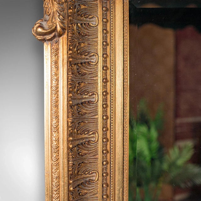 1970s Large Vintage Renaissance Revival Wall Mirror, Continental, Giltwood, Decorative For Sale - Image 6 of 11